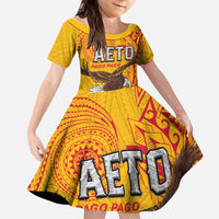 Personalised American Samoa Flag Day Family Matching Summer Maxi Dress and Hawaiian Shirt Fautasi Race Pago Pago-Aeto Eagle Wings Tribal Style