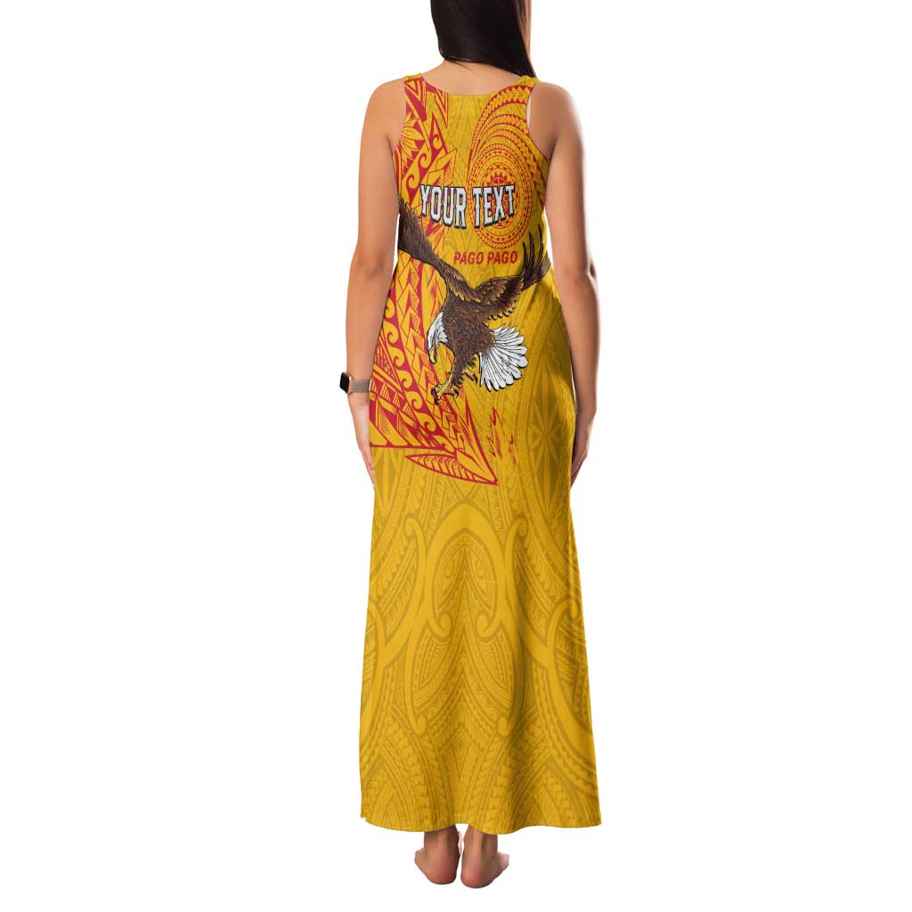 Personalised American Samoa Flag Day Family Matching Tank Maxi Dress and Hawaiian Shirt Fautasi Race Pago Pago-Aeto Eagle Wings Tribal Style