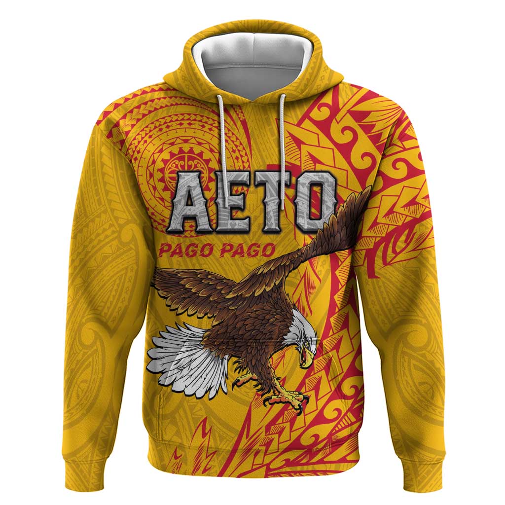 Personalised American Samoa Flag Day Hoodie Fautasi Race Pago Pago-Aeto Eagle Wings Tribal Style LT03 Pullover Hoodie Multicolor - Polynesian Pride