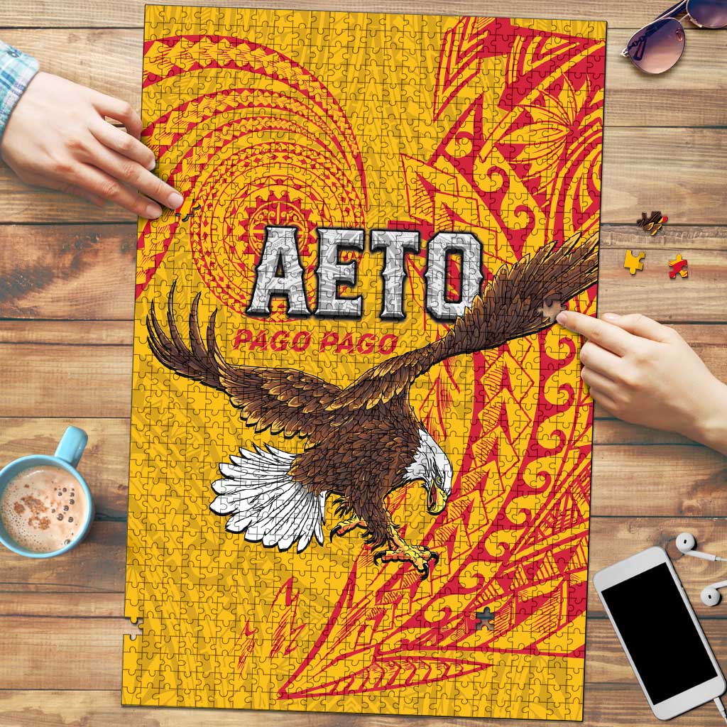 American Samoa Flag Day Puzzle Fautasi Race Pago Pago-Aeto Eagle Wings Tribal Style LT03 Multicolor - Polynesian Pride