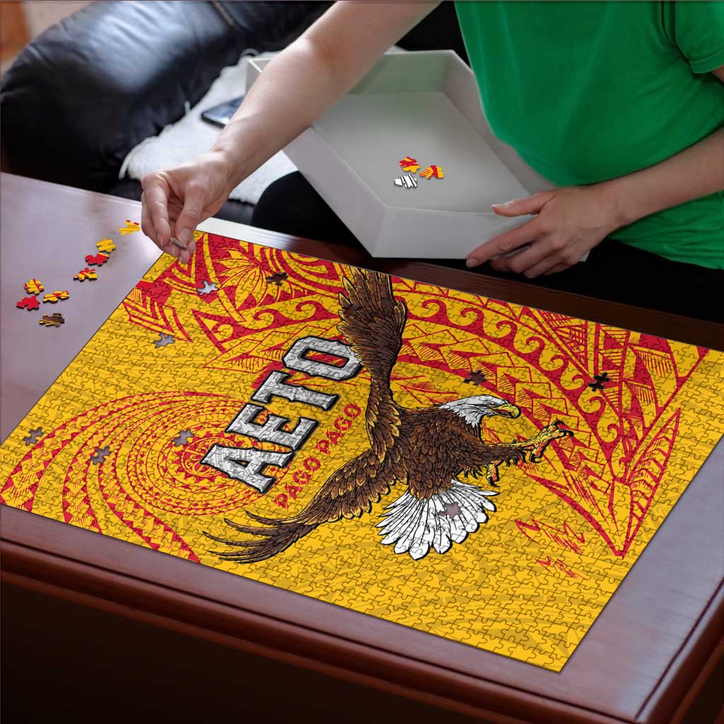 American Samoa Flag Day Puzzle Fautasi Race Pago Pago-Aeto Eagle Wings Tribal Style LT03 - Polynesian Pride