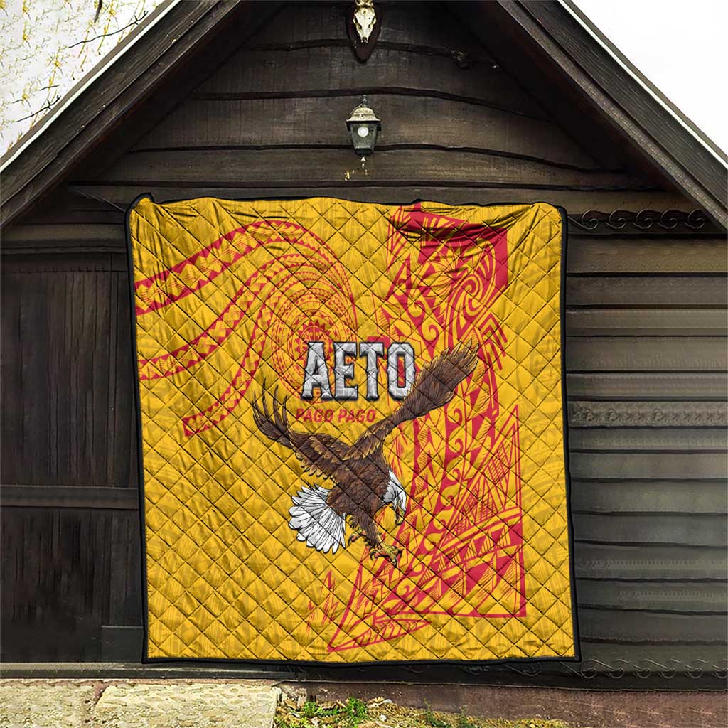 American Samoa Flag Day Quilt Fautasi Race Pago Pago-Aeto Eagle Wings Tribal Style LT03 - Polynesian Pride