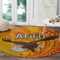 American Samoa Flag Day Round Carpet Fautasi Race Pago Pago-Aeto Eagle Wings Tribal Style LT03 - Polynesian Pride