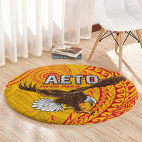 American Samoa Flag Day Round Carpet Fautasi Race Pago Pago-Aeto Eagle Wings Tribal Style LT03 - Polynesian Pride