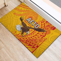 American Samoa Flag Day Rubber Doormat Fautasi Race Pago Pago-Aeto Eagle Wings Tribal Style