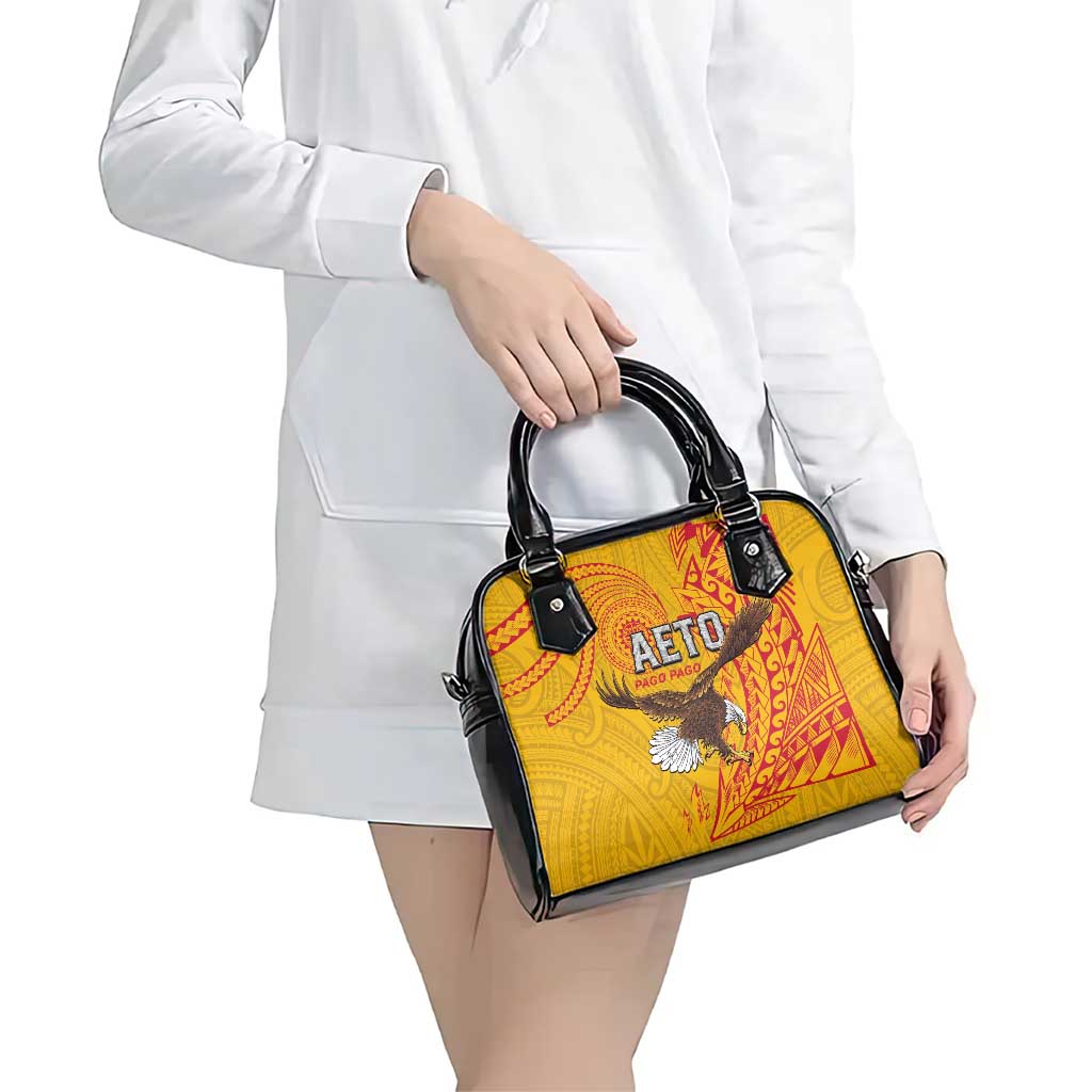 American Samoa Flag Day Shoulder Handbag Fautasi Race Pago Pago-Aeto Eagle Wings Tribal Style