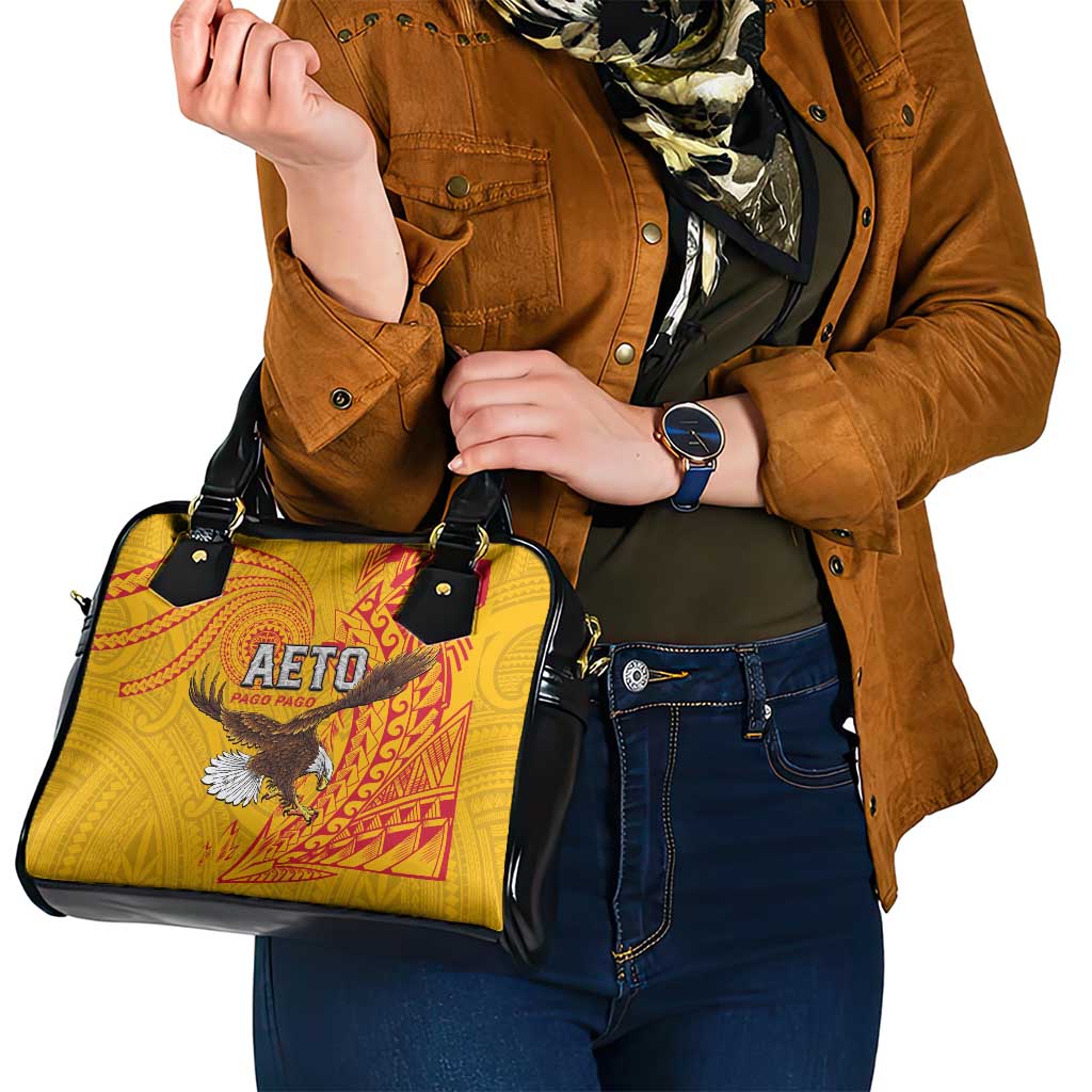 American Samoa Flag Day Shoulder Handbag Fautasi Race Pago Pago-Aeto Eagle Wings Tribal Style