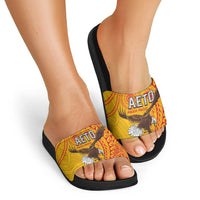 American Samoa Flag Day Slide Sandals Fautasi Race Pago Pago-Aeto Eagle Wings Tribal Style LT03 - Polynesian Pride