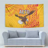 American Samoa Flag Day Tapestry Fautasi Race Pago Pago-Aeto Eagle Wings Tribal Style LT03 - Polynesian Pride