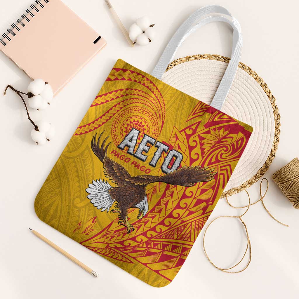 American Samoa Flag Day Tote Bag Fautasi Race Pago Pago-Aeto Eagle Wings Tribal Style