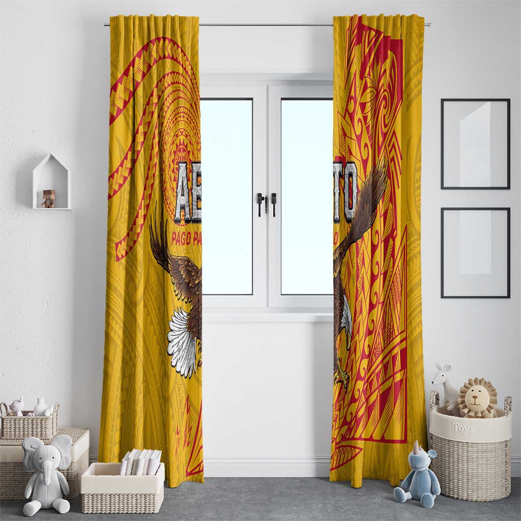 American Samoa Flag Day Window Curtain Fautasi Race Pago Pago-Aeto Eagle Wings Tribal Style LT03 - Polynesian Pride