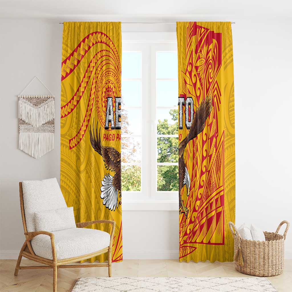 American Samoa Flag Day Window Curtain Fautasi Race Pago Pago-Aeto Eagle Wings Tribal Style LT03 - Polynesian Pride
