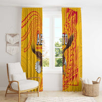 American Samoa Flag Day Window Curtain Fautasi Race Pago Pago-Aeto Eagle Wings Tribal Style LT03 - Polynesian Pride