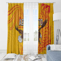 American Samoa Flag Day Window Curtain Fautasi Race Pago Pago-Aeto Eagle Wings Tribal Style LT03 - Polynesian Pride