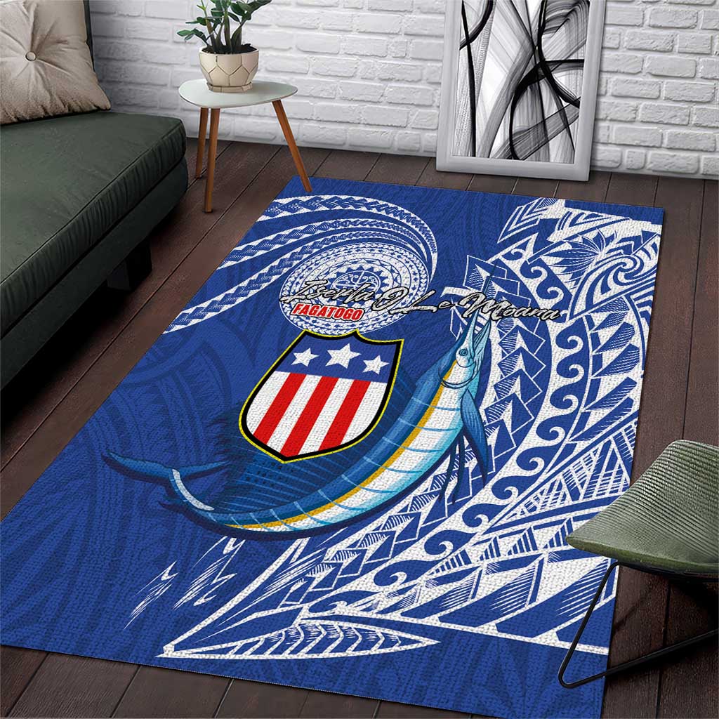 American Samoa Flag Day Area Rug Fautasi Race Fagatogo-Iseula O Le Moana Sailfish Tribal Style