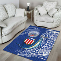 American Samoa Flag Day Area Rug Fautasi Race Fagatogo-Iseula O Le Moana Sailfish Tribal Style
