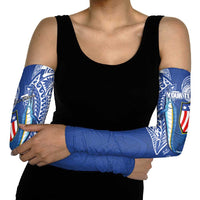 Personalised American Samoa Flag Day Arm Sleeves Fautasi Race Fagatogo-Iseula O Le Moana Sailfish Tribal Style
