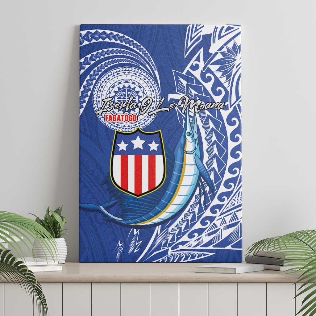 American Samoa Flag Day Canvas Wall Art Fautasi Race Fagatogo-Iseula O Le Moana Sailfish Tribal Style