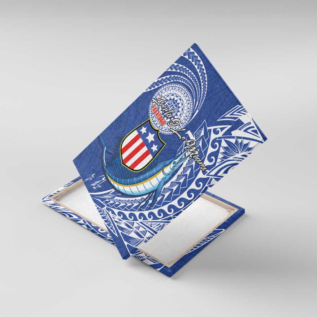 American Samoa Flag Day Canvas Wall Art Fautasi Race Fagatogo-Iseula O Le Moana Sailfish Tribal Style