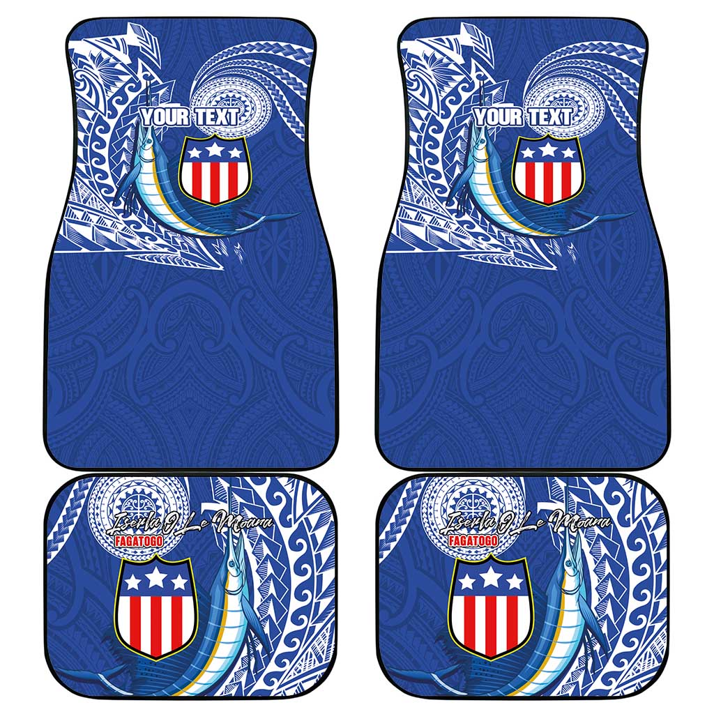 Personalised American Samoa Flag Day Car Mats Fautasi Race Fagatogo-Iseula O Le Moana Sailfish Tribal Style