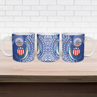 American Samoa Flag Day Ceramic Mug Fautasi Race Fagatogo-Iseula O Le Moana Sailfish Tribal Style