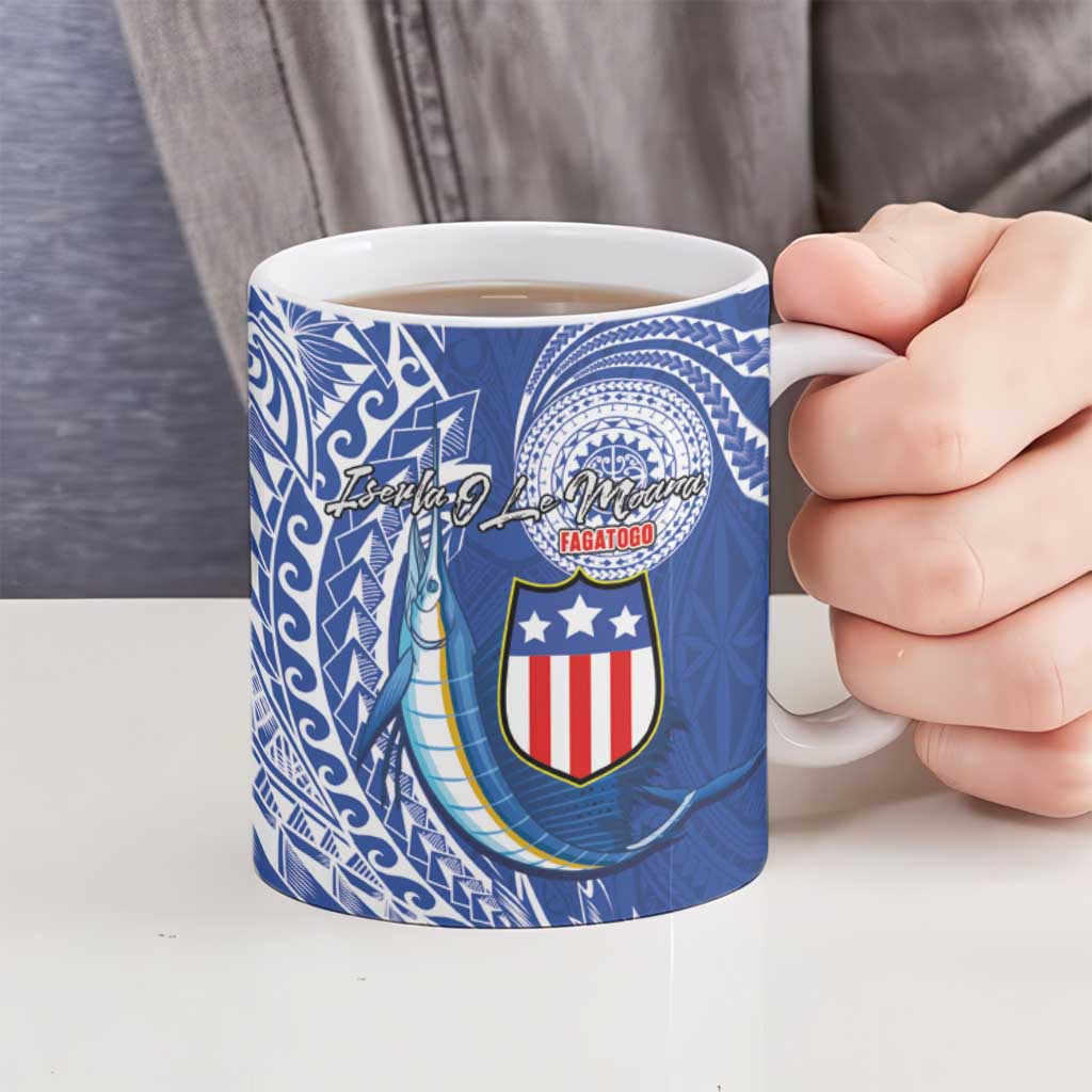 American Samoa Flag Day Ceramic Mug Fautasi Race Fagatogo-Iseula O Le Moana Sailfish Tribal Style