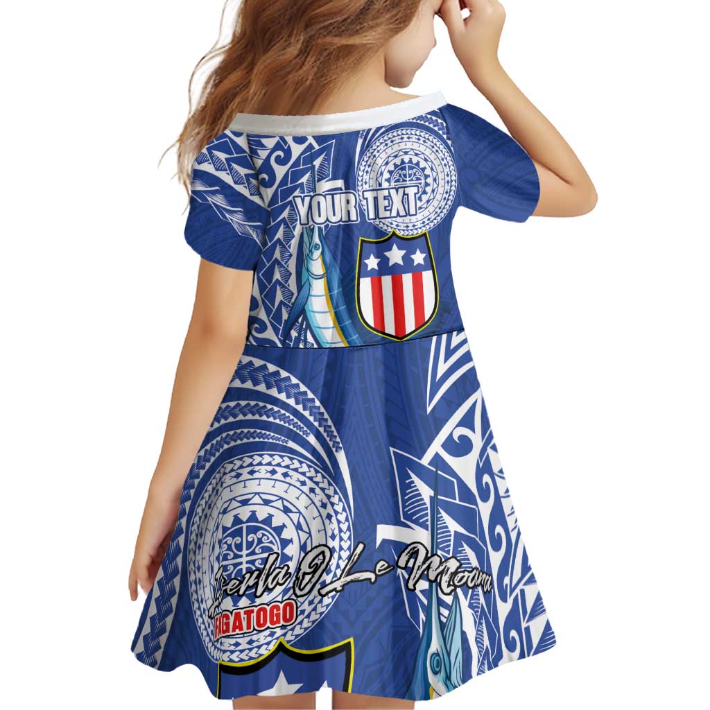 Personalised American Samoa Flag Day Family Matching Long Sleeve Bodycon Dress and Hawaiian Shirt Fautasi Race Fagatogo-Iseula O Le Moana Sailfish Tribal Style