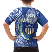 Personalised American Samoa Flag Day Family Matching Mermaid Dress and Hawaiian Shirt Fautasi Race Fagatogo-Iseula O Le Moana Sailfish Tribal Style