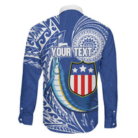 Personalised American Samoa Flag Day Family Matching Mermaid Dress and Hawaiian Shirt Fautasi Race Fagatogo-Iseula O Le Moana Sailfish Tribal Style