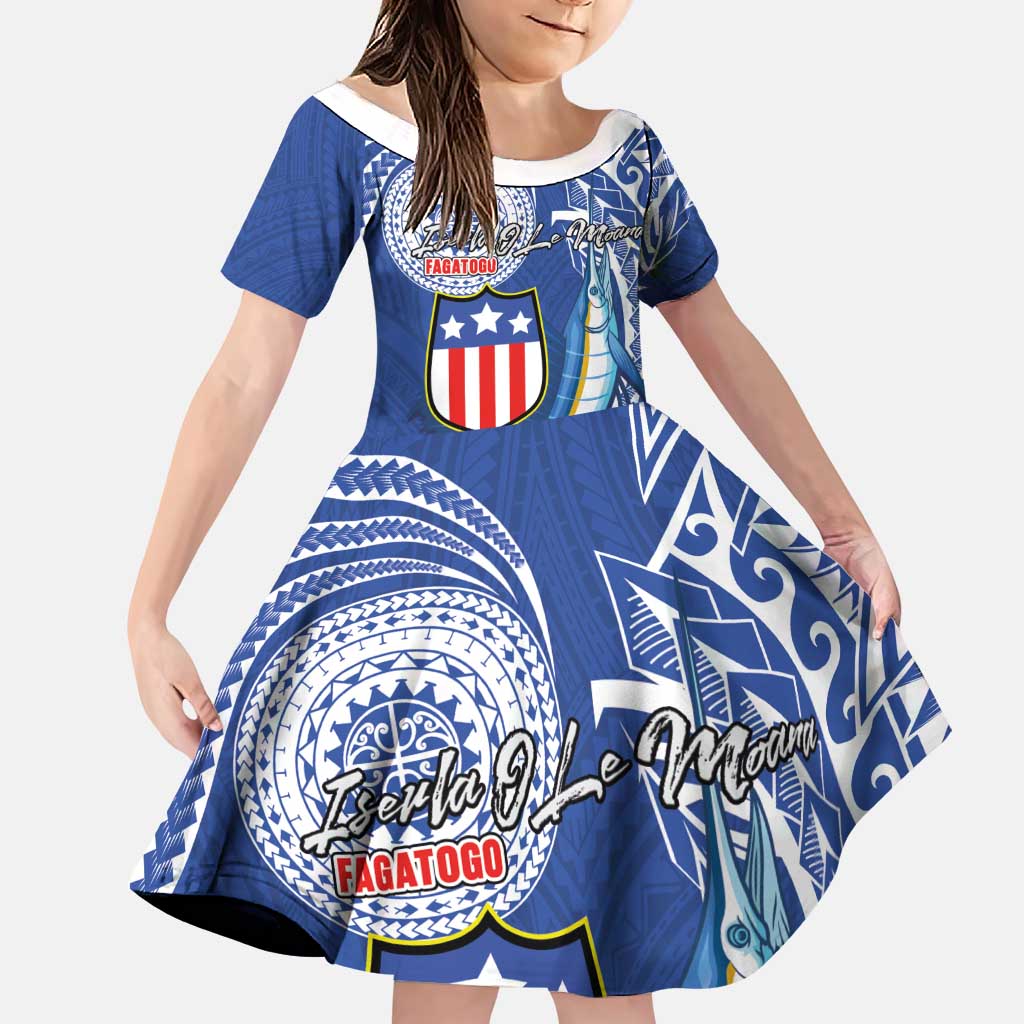 Personalised American Samoa Flag Day Family Matching Off Shoulder Maxi Dress and Hawaiian Shirt Fautasi Race Fagatogo-Iseula O Le Moana Sailfish Tribal Style