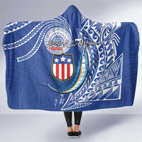 American Samoa Flag Day Hooded Blanket Fautasi Race Fagatogo-Iseula O Le Moana Sailfish Tribal Style