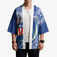 Personalised American Samoa Flag Day Kimono Fautasi Race Fagatogo-Iseula O Le Moana Sailfish Tribal Style