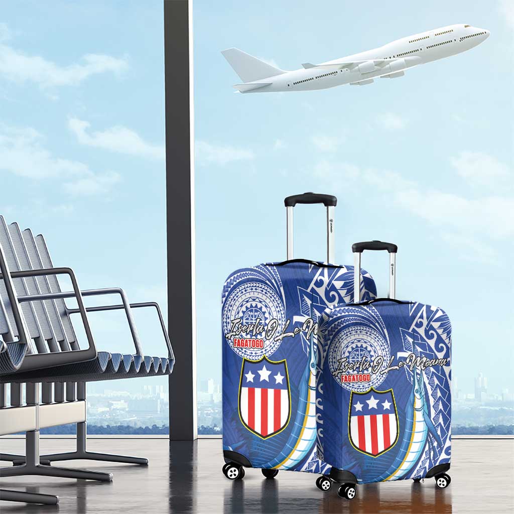 American Samoa Flag Day Luggage Cover Fautasi Race Fagatogo-Iseula O Le Moana Sailfish Tribal Style