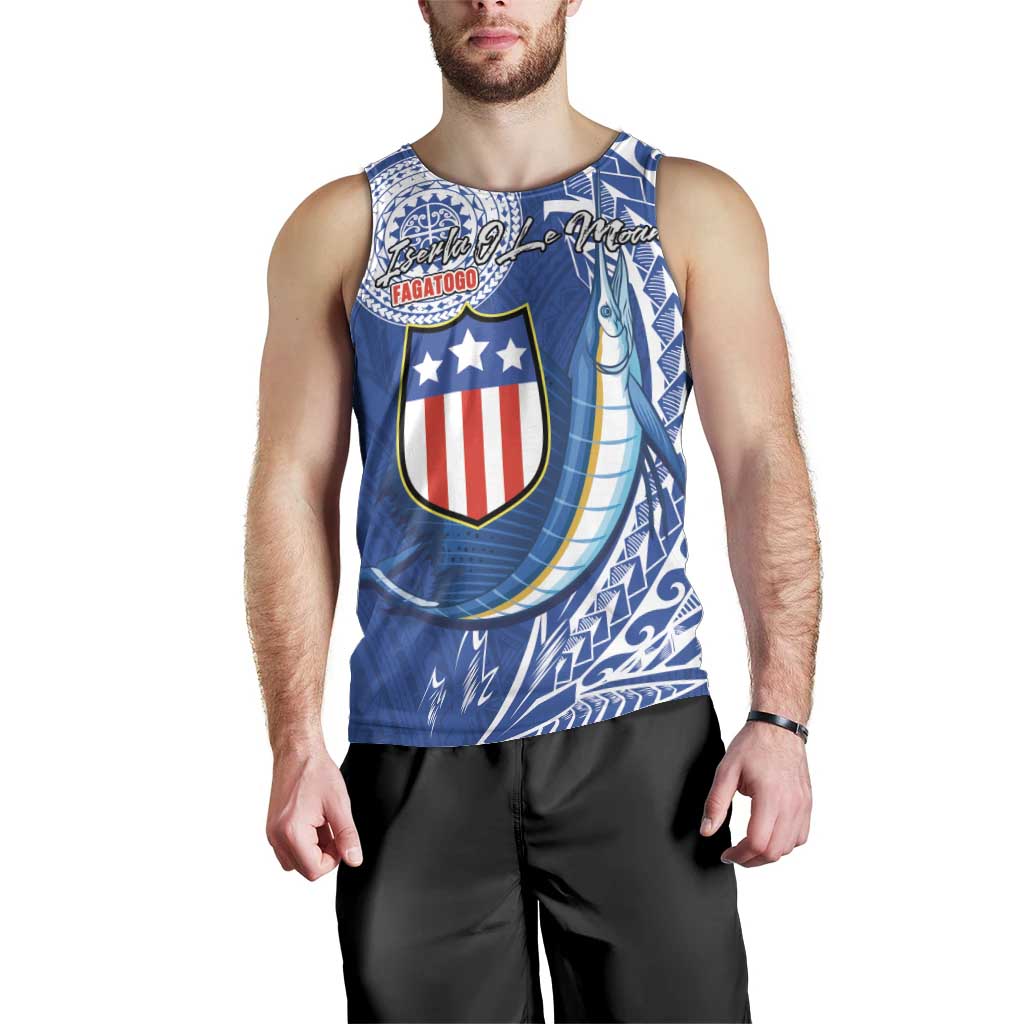 Personalised American Samoa Flag Day Men Tank Top Fautasi Race Fagatogo-Iseula O Le Moana Sailfish Tribal Style