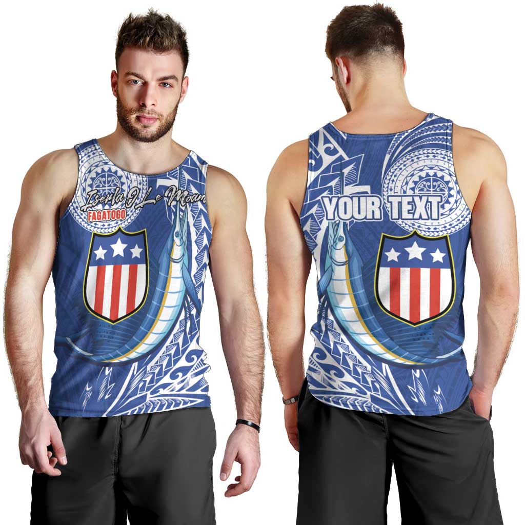 Personalised American Samoa Flag Day Men Tank Top Fautasi Race Fagatogo-Iseula O Le Moana Sailfish Tribal Style