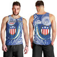 Personalised American Samoa Flag Day Men Tank Top Fautasi Race Fagatogo-Iseula O Le Moana Sailfish Tribal Style