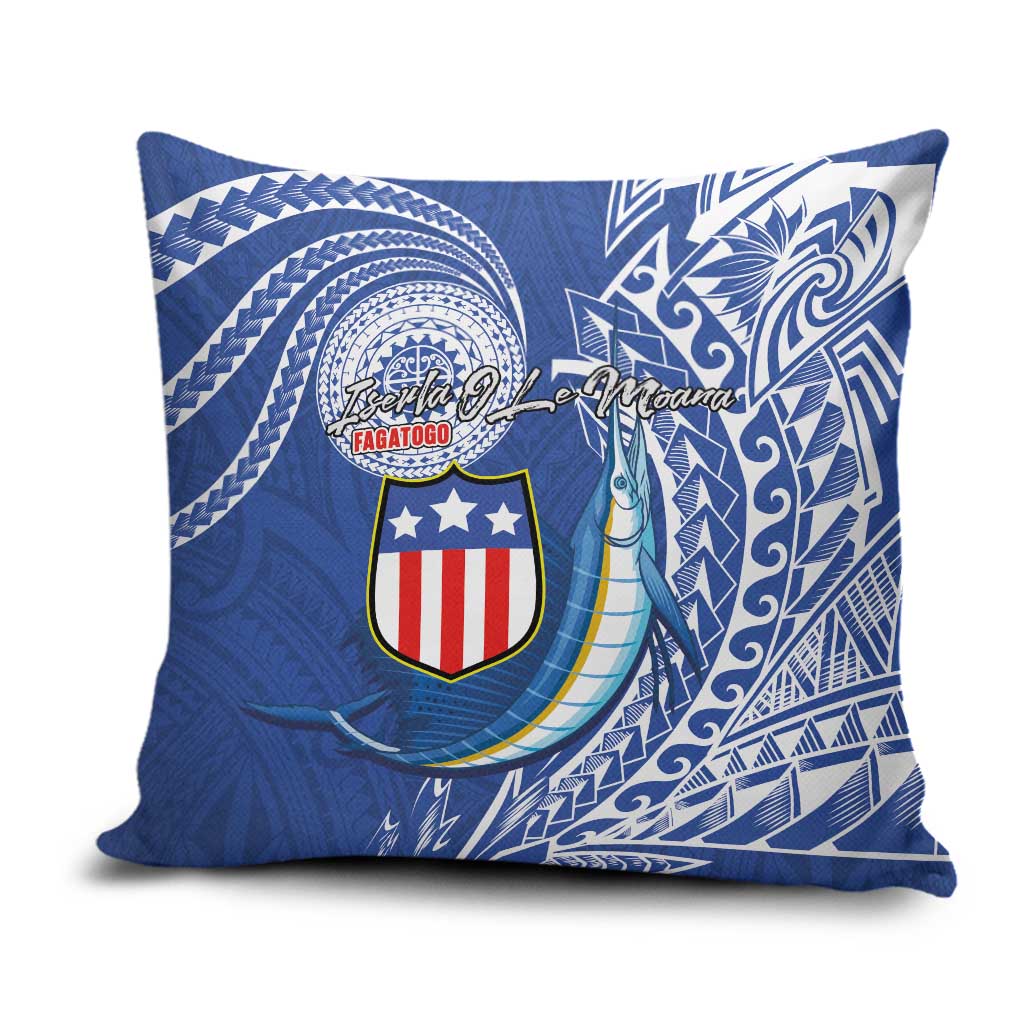American Samoa Flag Day Pillow Cover Fautasi Race Fagatogo-Iseula O Le Moana Sailfish Tribal Style