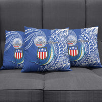 American Samoa Flag Day Pillow Cover Fautasi Race Fagatogo-Iseula O Le Moana Sailfish Tribal Style