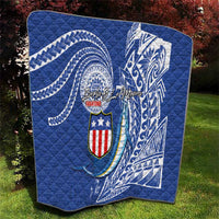 American Samoa Flag Day Quilt Fautasi Race Fagatogo-Iseula O Le Moana Sailfish Tribal Style