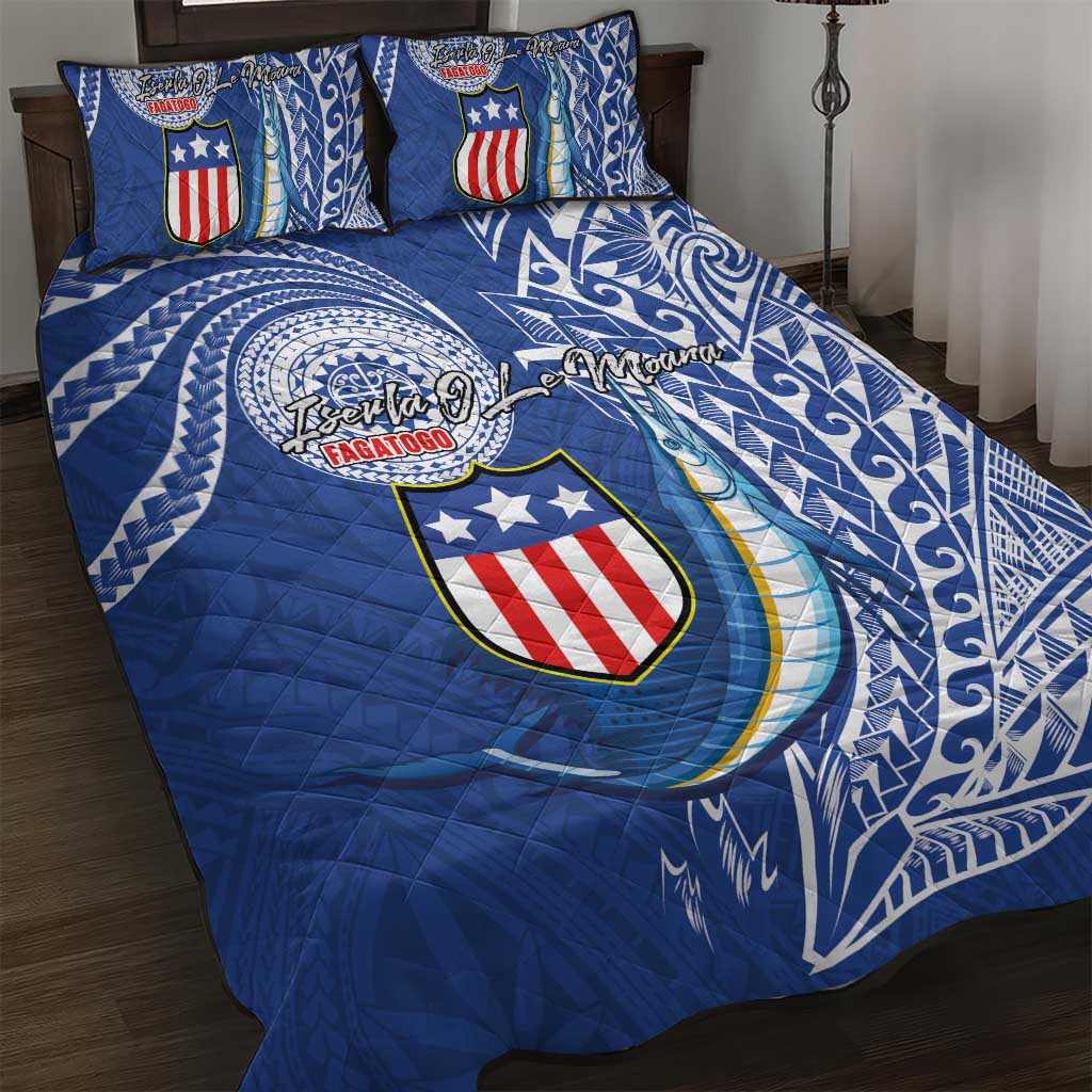 American Samoa Flag Day Quilt Bed Set Fautasi Race Fagatogo-Iseula O Le Moana Sailfish Tribal Style LT03 Multicolor - Polynesian Pride