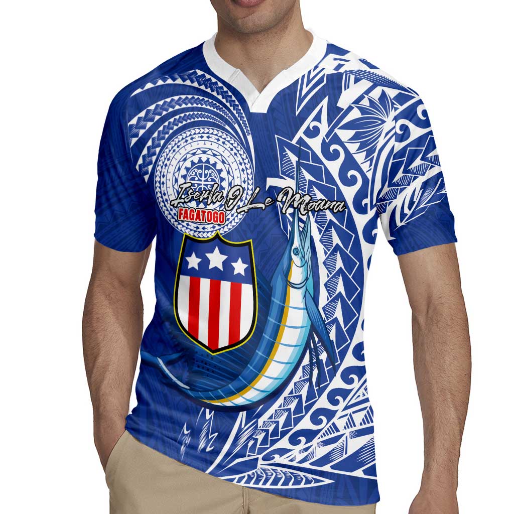 Personalised American Samoa Flag Day Rugby Jersey Fautasi Race Fagatogo-Iseula O Le Moana Sailfish Tribal Style