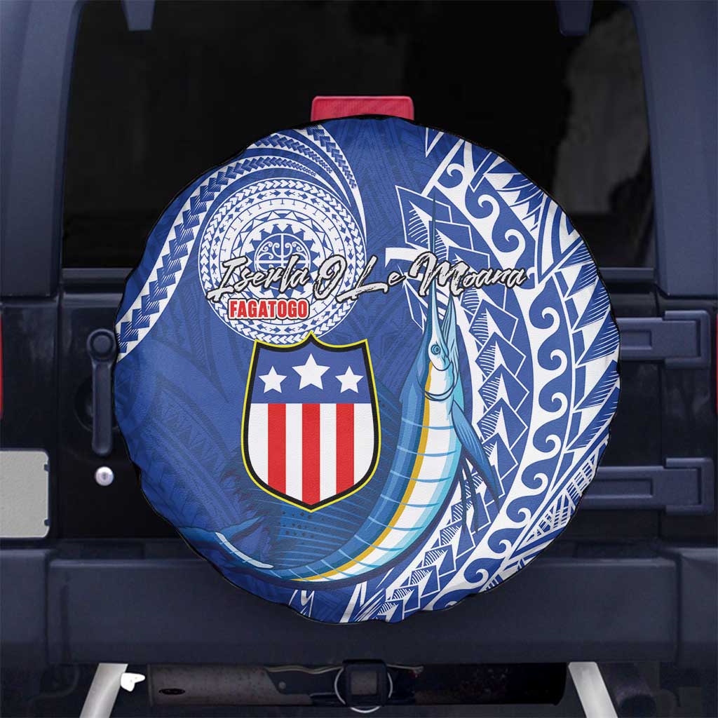 American Samoa Flag Day Spare Tire Cover Fautasi Race Fagatogo-Iseula O Le Moana Sailfish Tribal Style