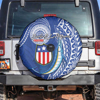 American Samoa Flag Day Spare Tire Cover Fautasi Race Fagatogo-Iseula O Le Moana Sailfish Tribal Style