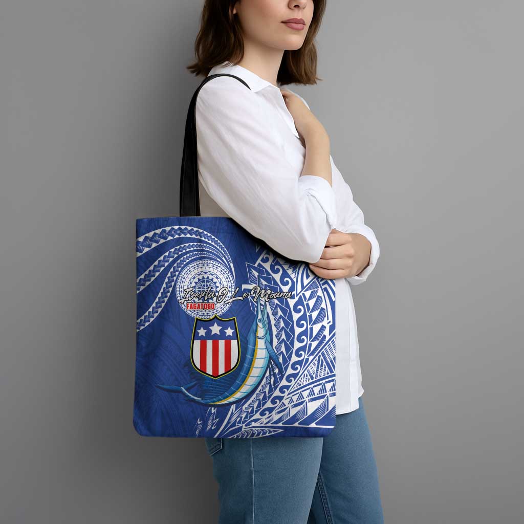 American Samoa Flag Day Tote Bag Fautasi Race Fagatogo-Iseula O Le Moana Sailfish Tribal Style
