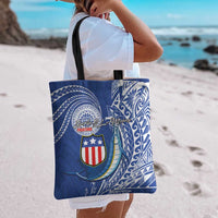 American Samoa Flag Day Tote Bag Fautasi Race Fagatogo-Iseula O Le Moana Sailfish Tribal Style