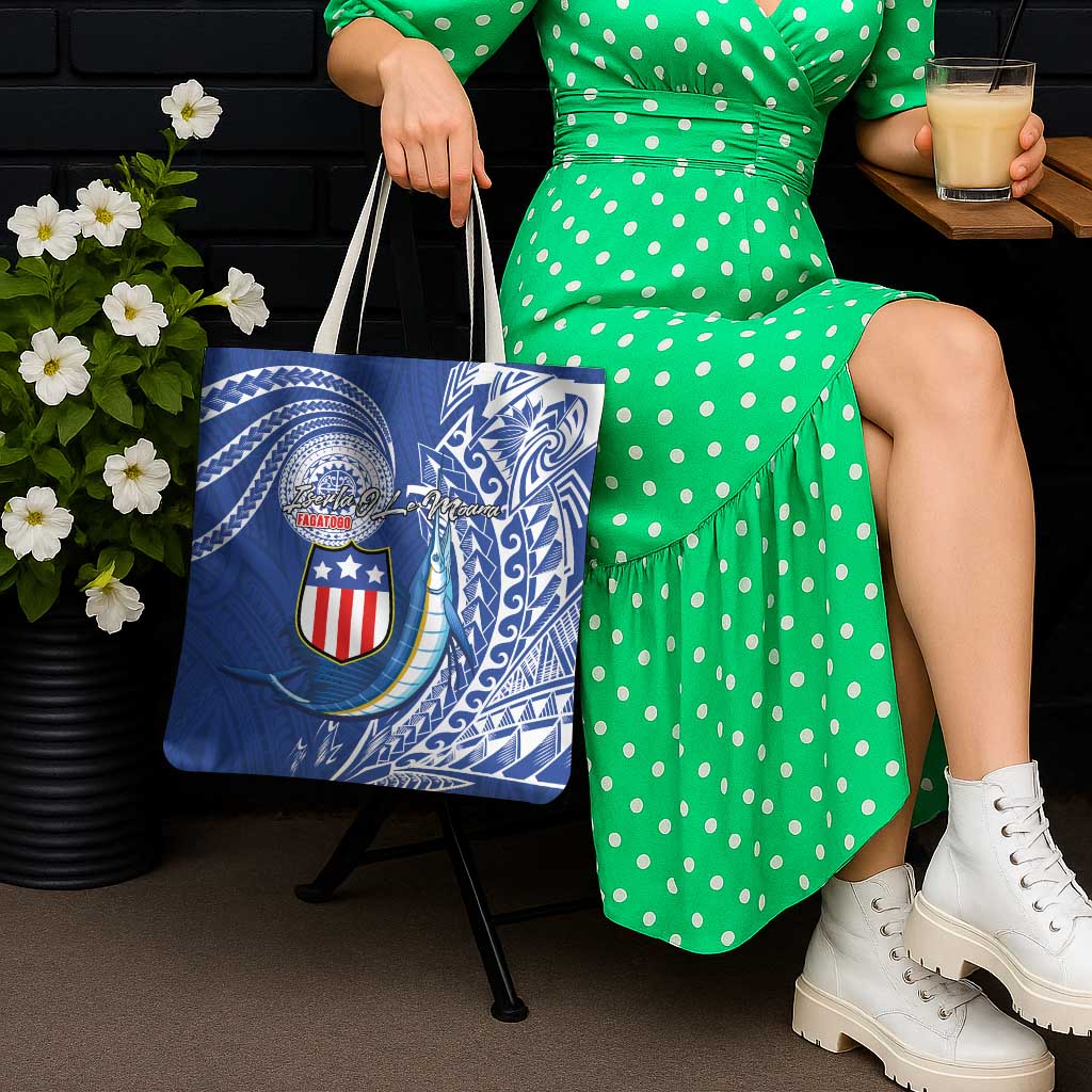 American Samoa Flag Day Tote Bag Fautasi Race Fagatogo-Iseula O Le Moana Sailfish Tribal Style