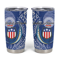 American Samoa Flag Day Tumbler Cup Fautasi Race Fagatogo-Iseula O Le Moana Sailfish Tribal Style