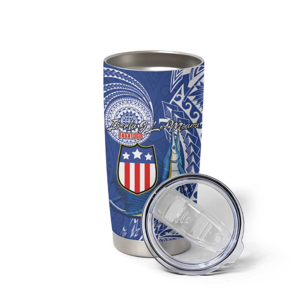 American Samoa Flag Day Tumbler Cup Fautasi Race Fagatogo-Iseula O Le Moana Sailfish Tribal Style