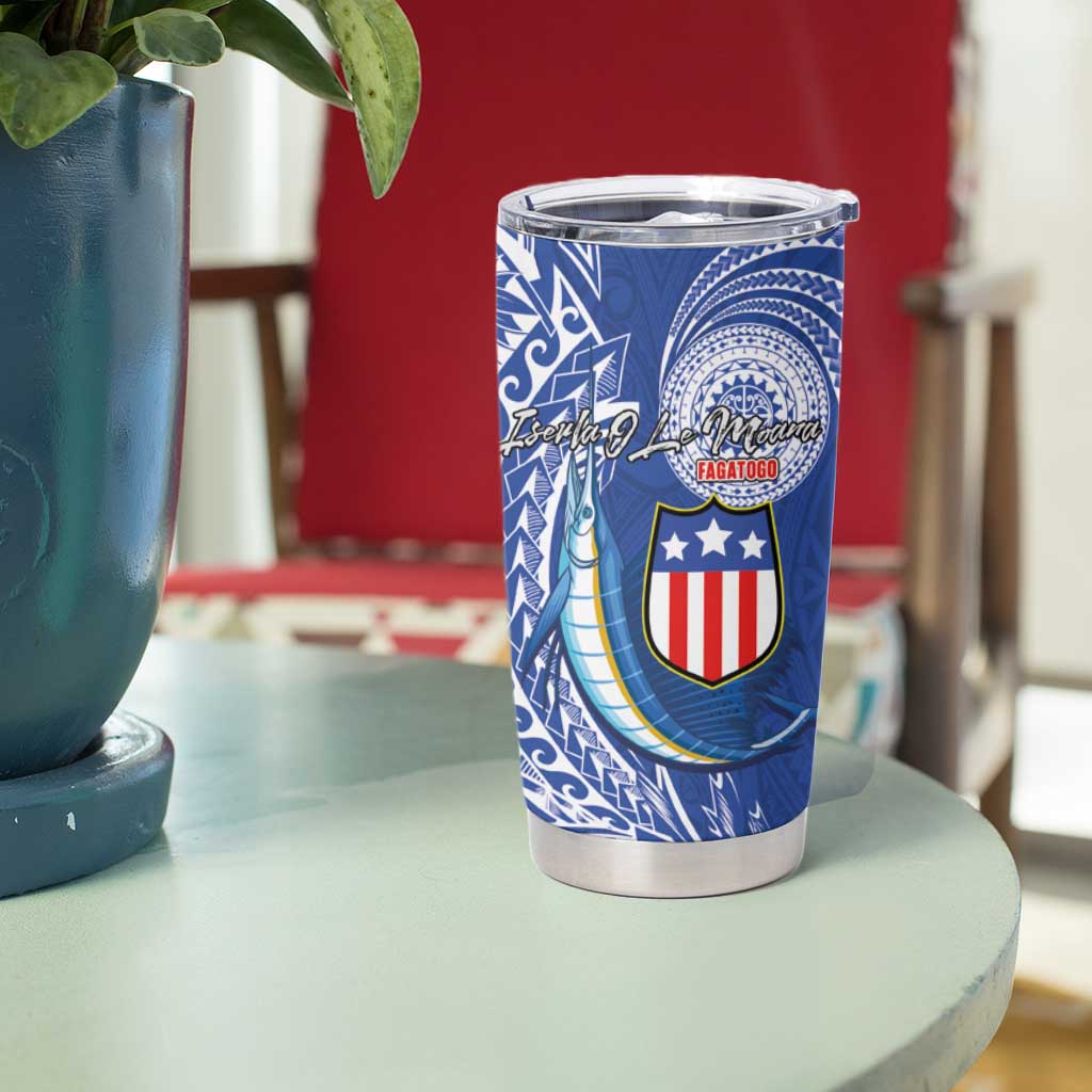 American Samoa Flag Day Tumbler Cup Fautasi Race Fagatogo-Iseula O Le Moana Sailfish Tribal Style