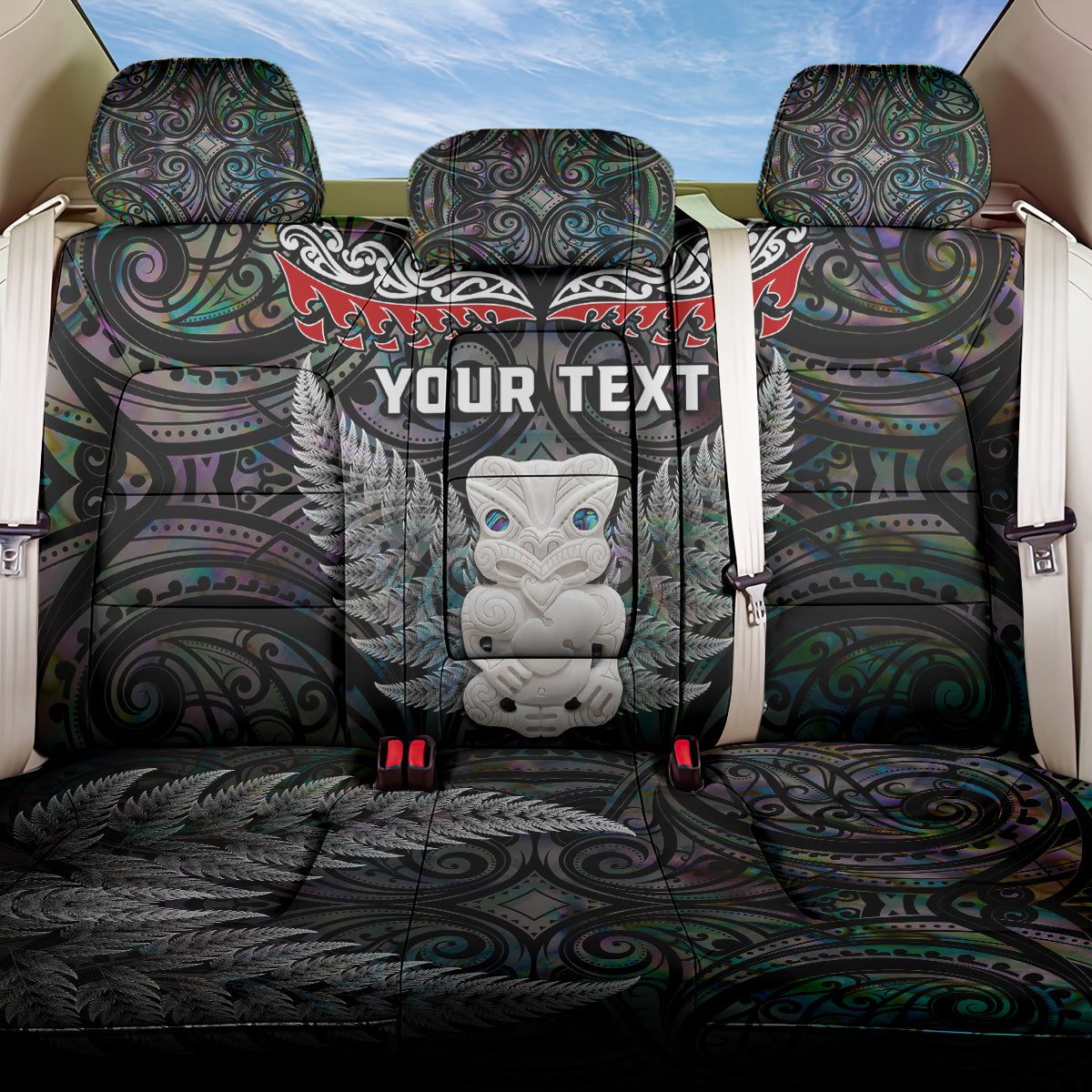 New Zealand Hei Tiki Back Car Seat Cover Maori Green Papua Shell Pattern LT03